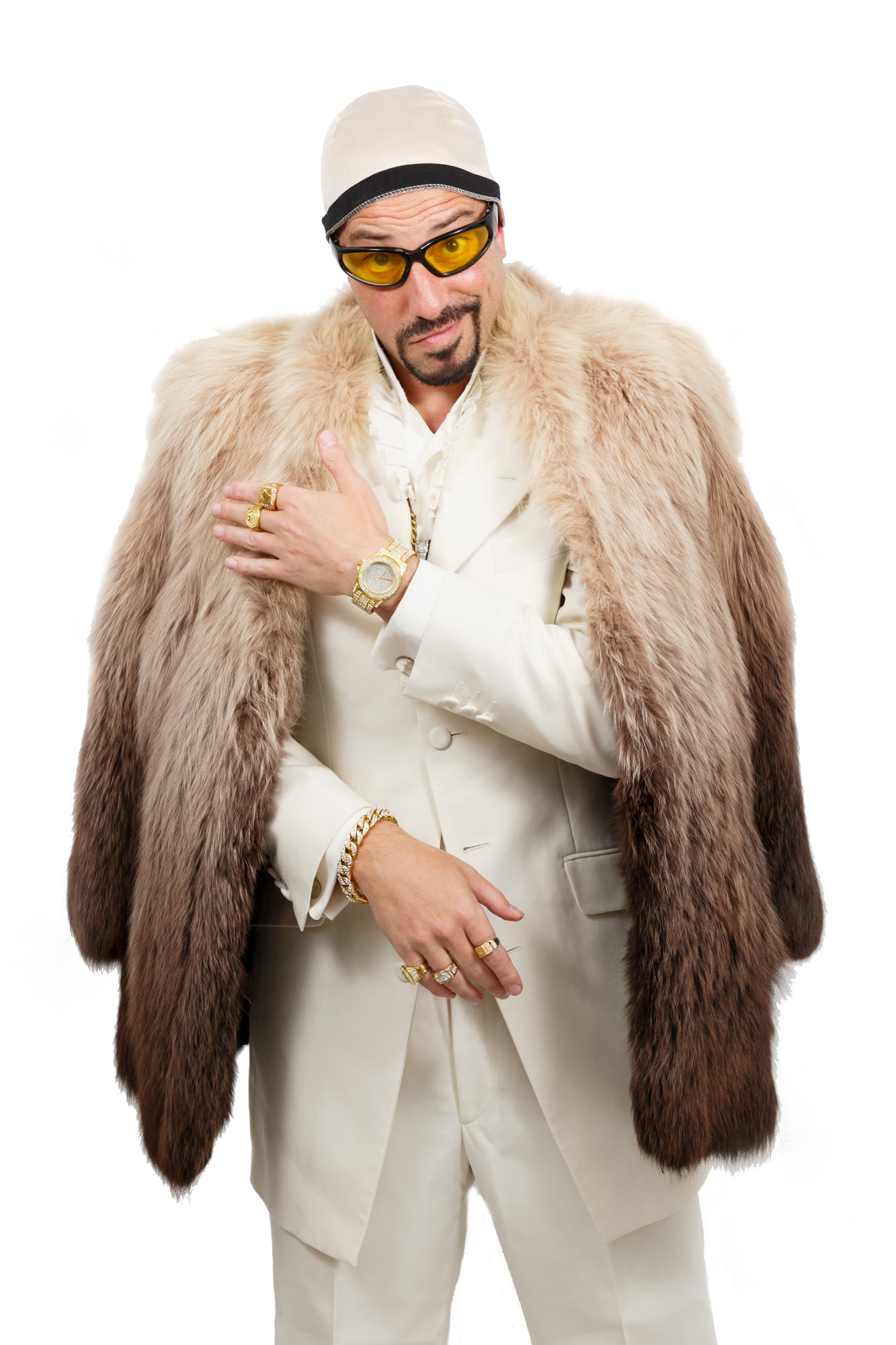 Dani B as Ali G in the fur coat